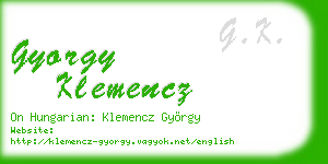 gyorgy klemencz business card
